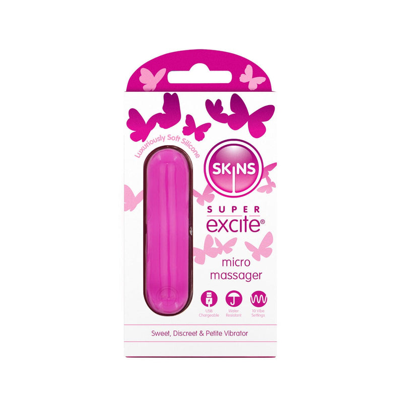 Skins Super Excite Rechargeable Pink Bullet Vibrator Bullet Vibrator Skins 