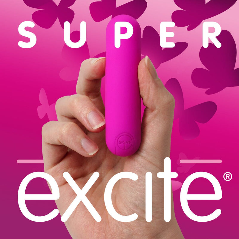 Skins Super Excite Rechargeable Pink Bullet Vibrator Bullet Vibrator Skins 